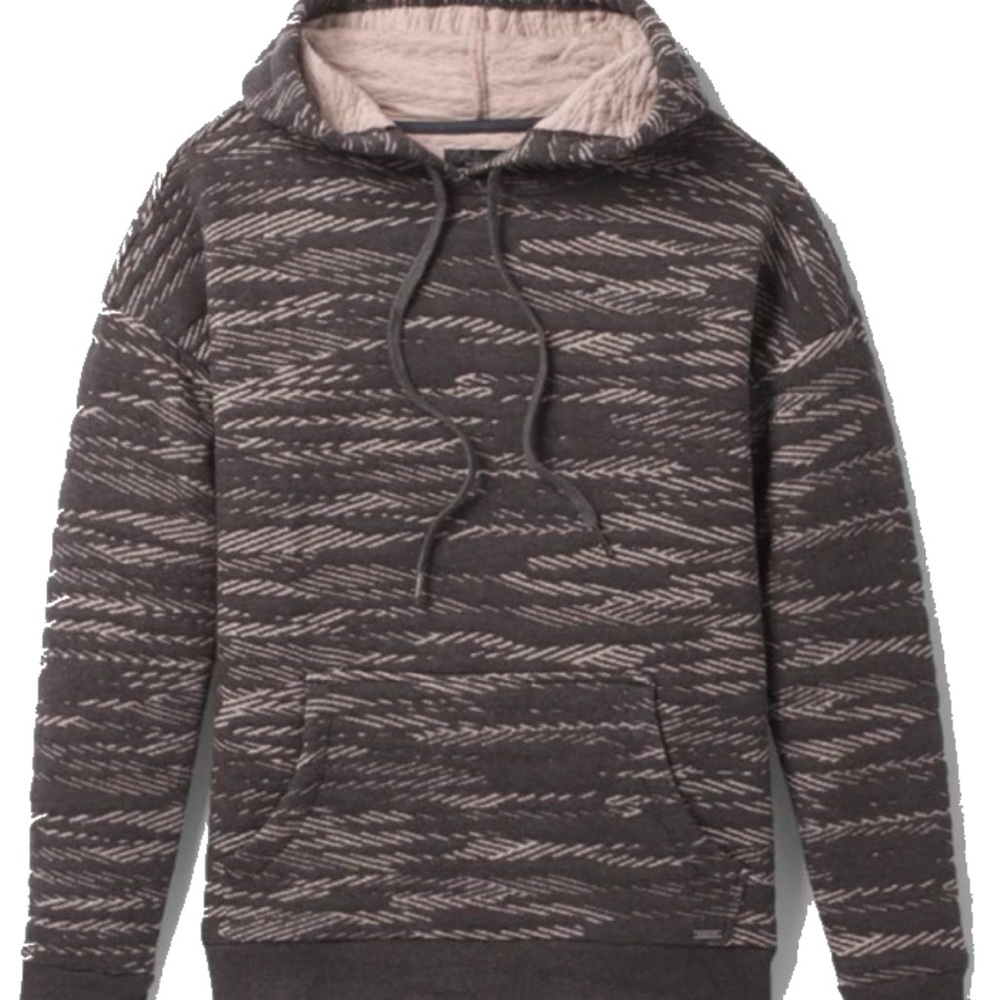 Prana Gray Sweatshirt with Drawstring Hood